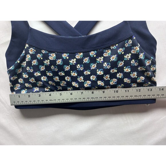 Oasis PureLuxe Fabletics Womens M High-Waisted 7/8 leggings top set Blue Daisy - Picture 3 of 10